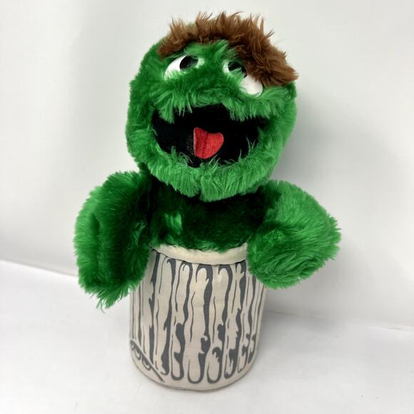 Sesame Street Applause Plush Oscar the Grouch Vintage Muppets Trash Can 12” - Picture 1 of 10